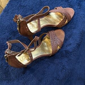 LOFT Women's Tan Strappy Sandals